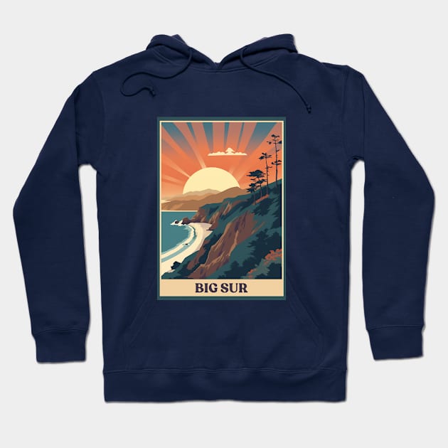 Big Sur Hoodie by Retro Travel Design